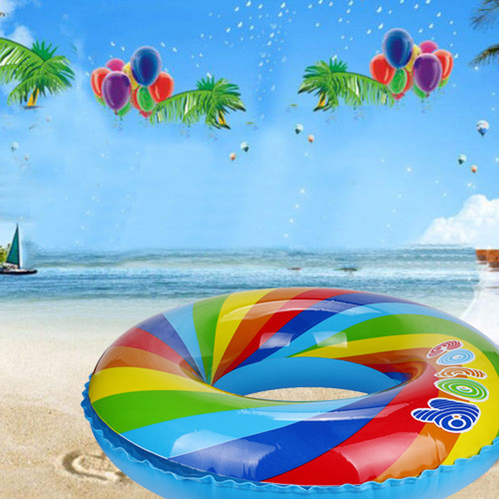 MUQGEW Inflatable Rainbow Swim Ring